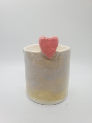 Small handmade heart vase