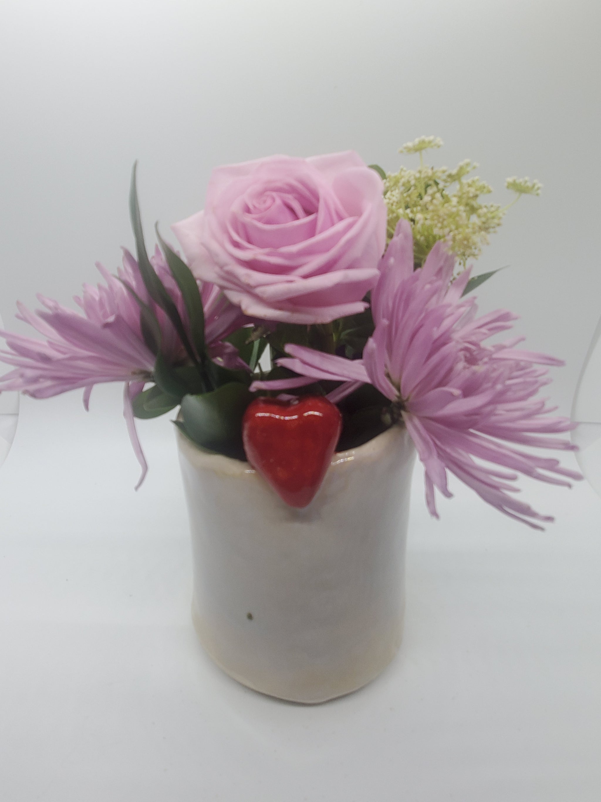 Small handmade heart vase
