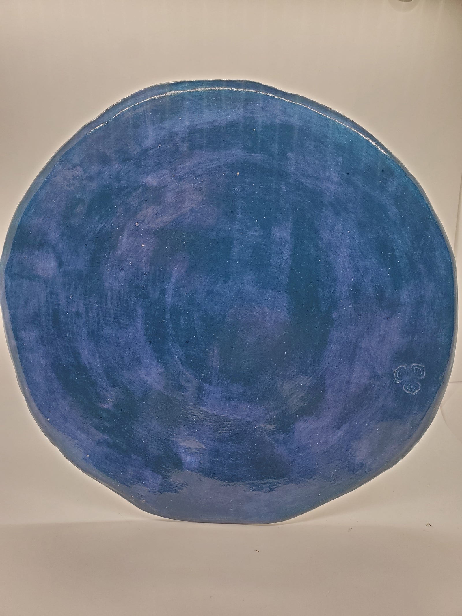 Set of 2 Handmade blue dinner plates
