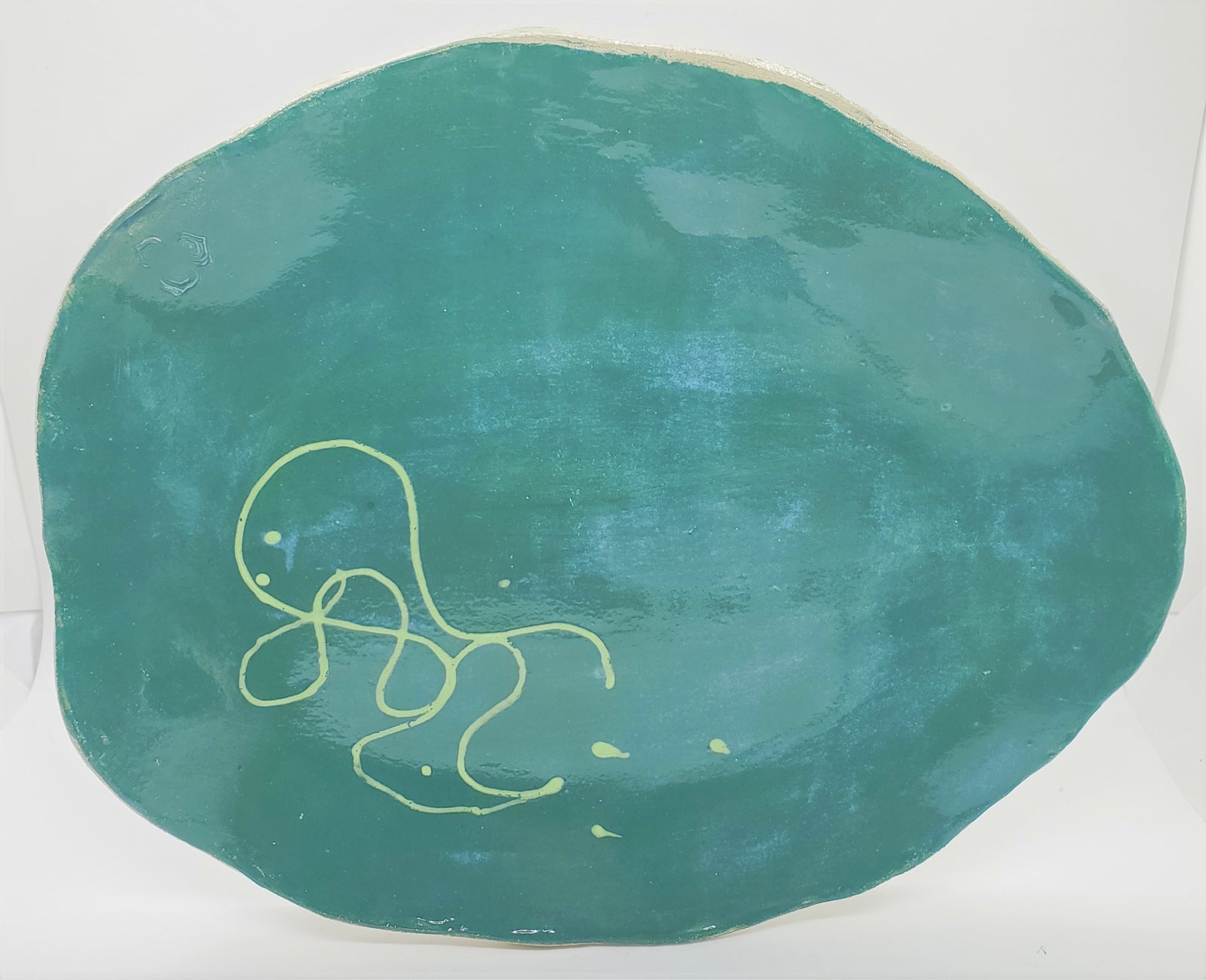 Handmade Green Oval Plate 02