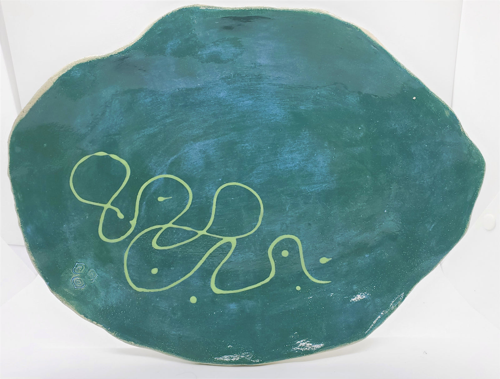 Handmade Green Oval Plate