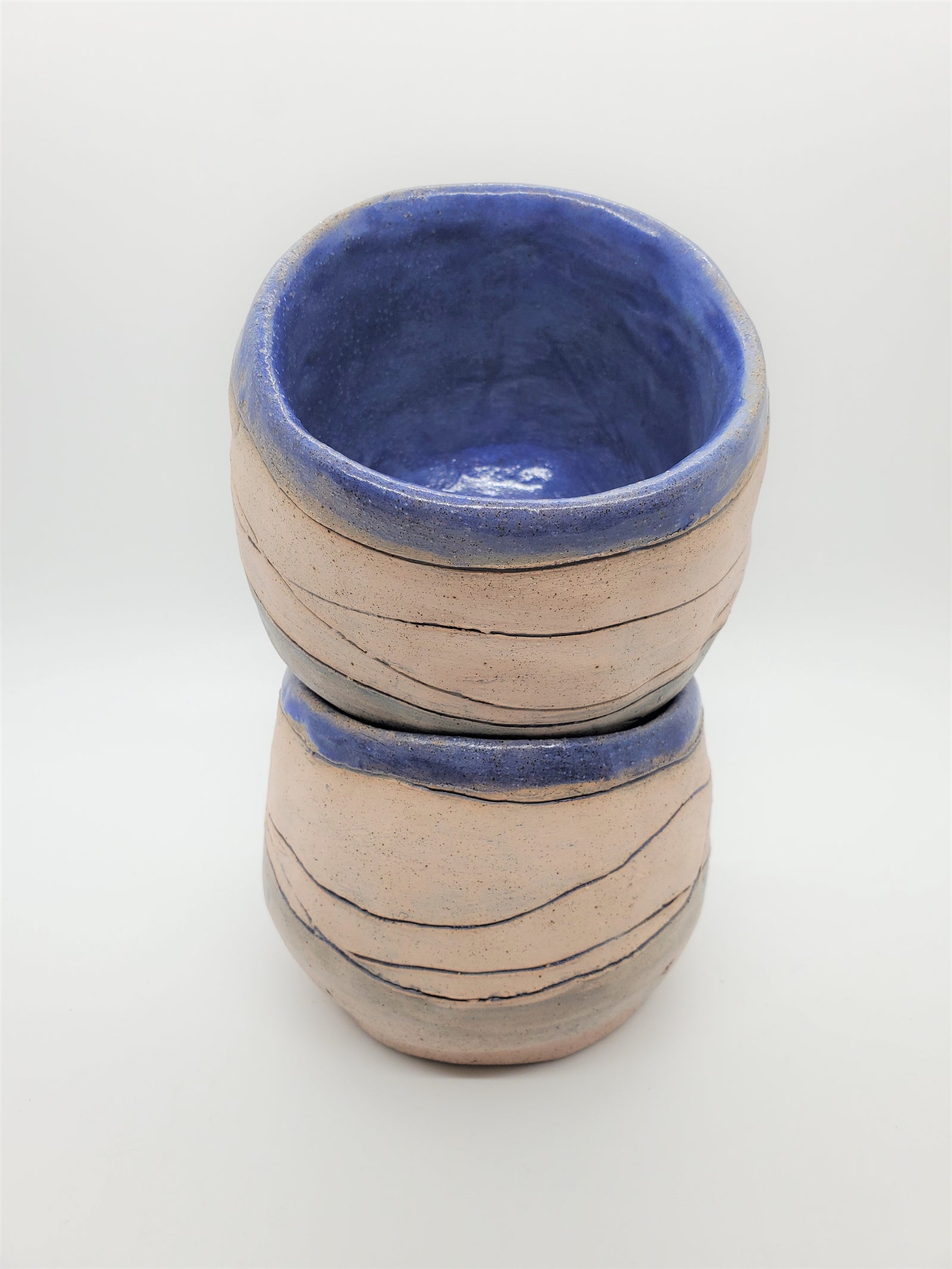 Handmade Earthenware Blue Tea Cups
