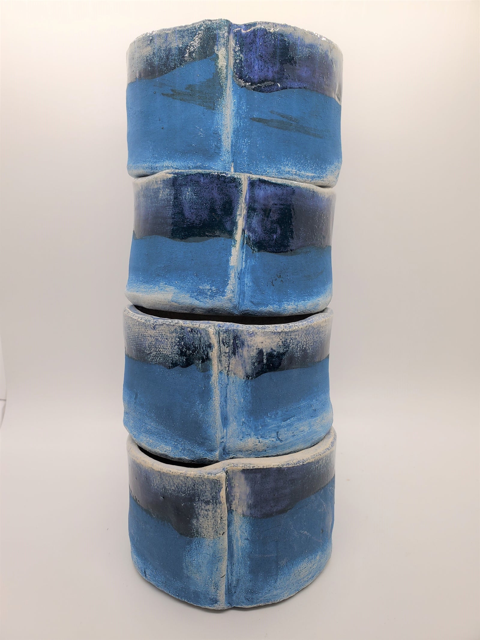 Set of 4 Handmade blue ramekin