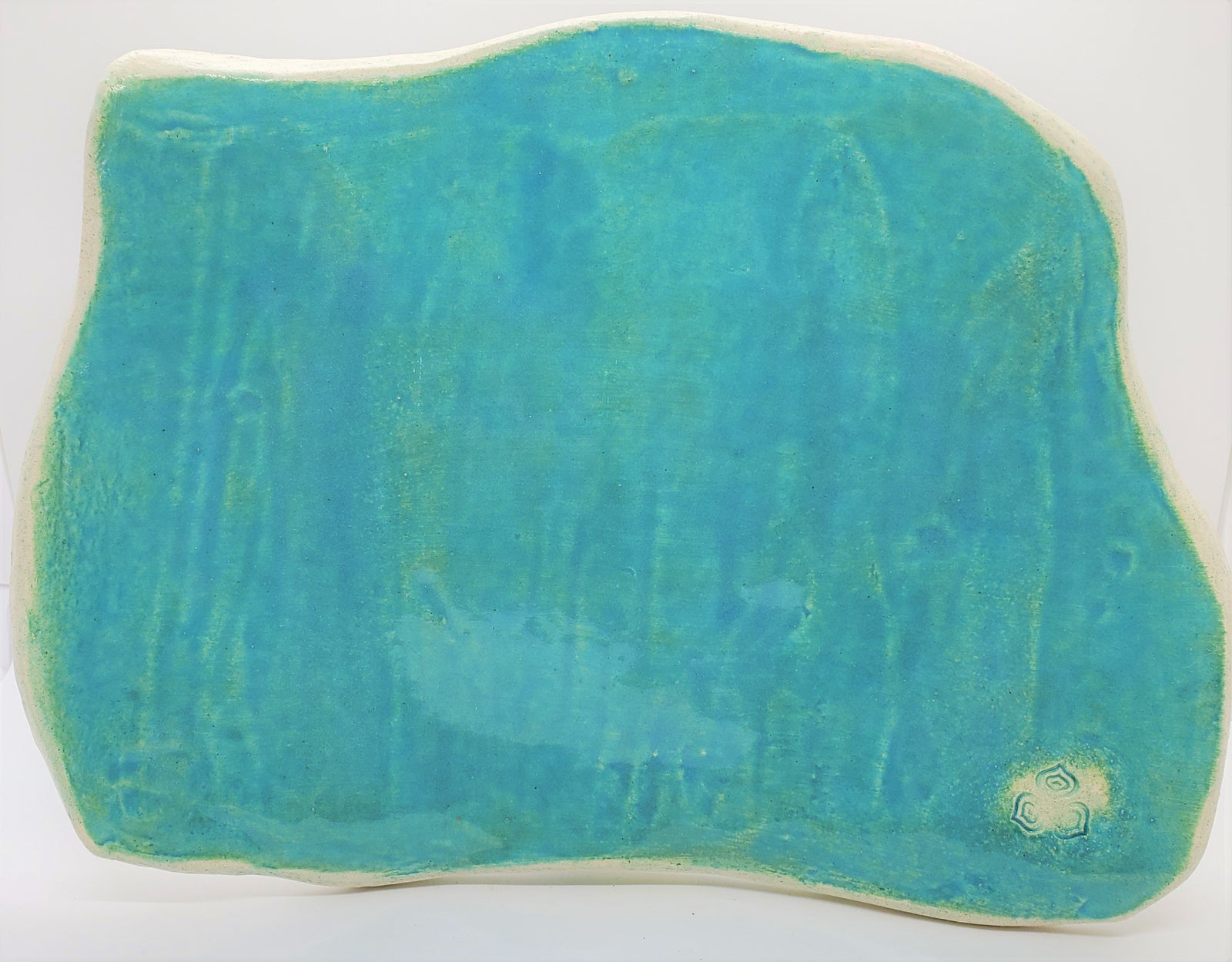 Handmade aquamarine plate 03