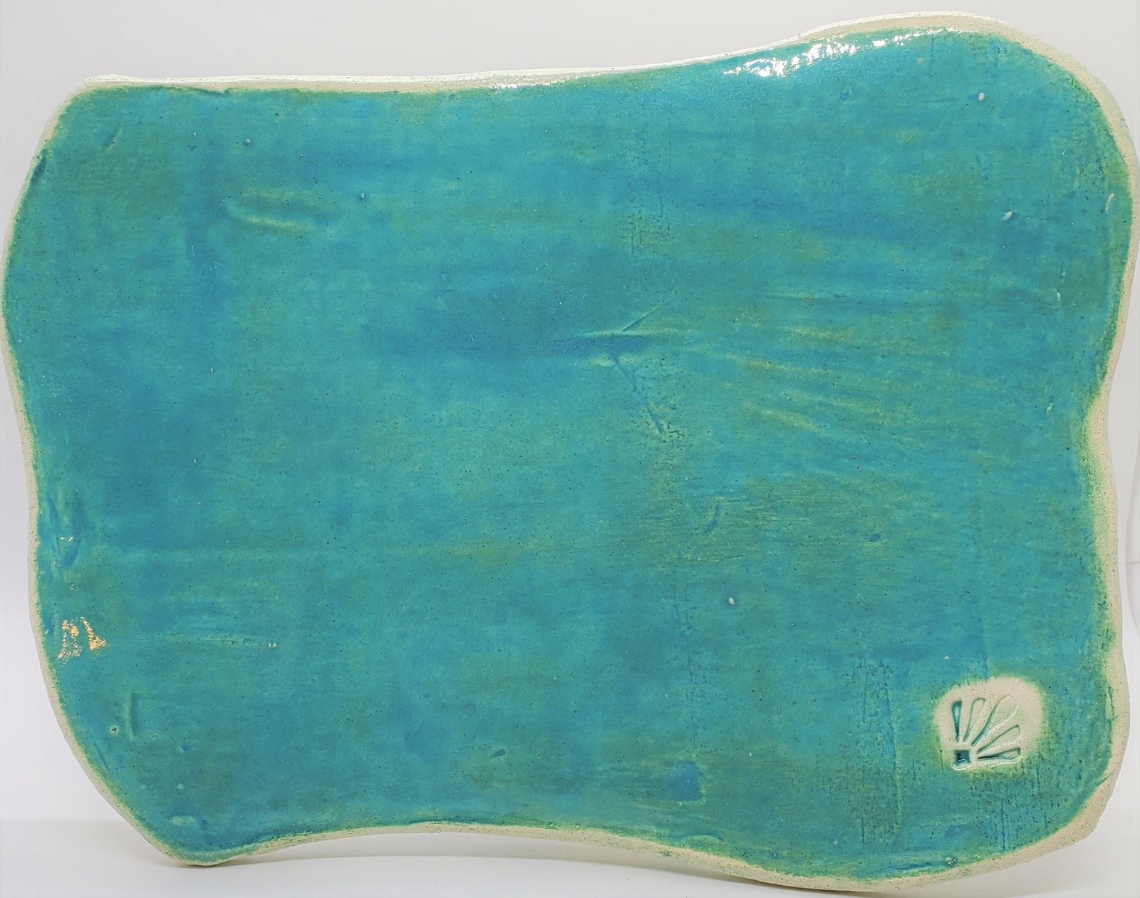 Handmade aquamarine plate 05