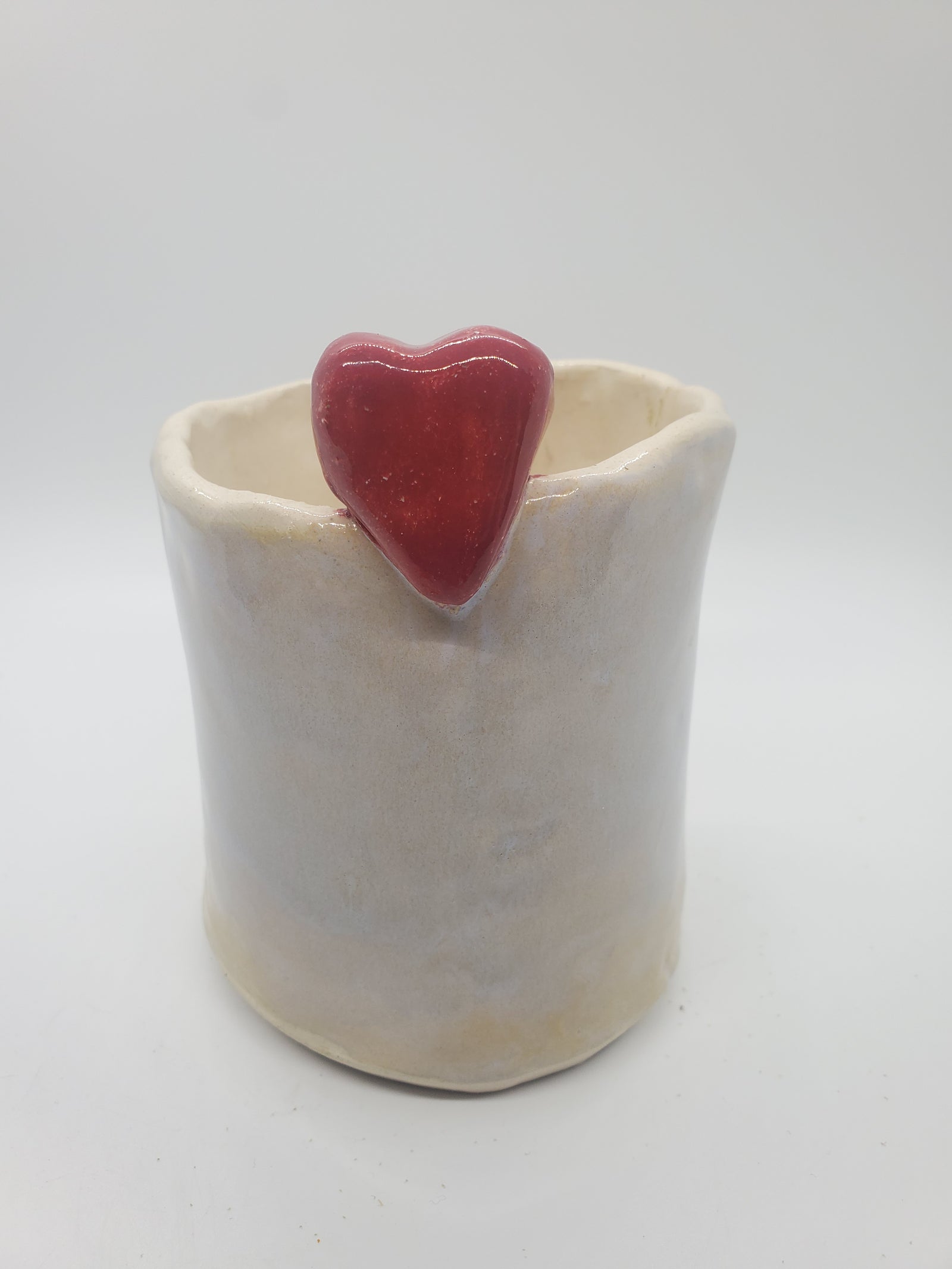Small handmade heart vase