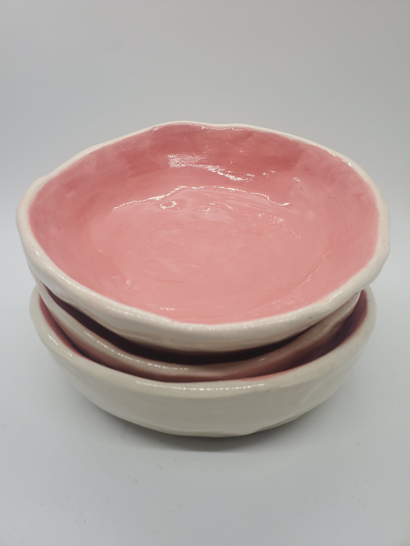 Set of 3 handmade Blush Pink medium bowls