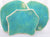 Set of 3 Handmade aquamarine plates